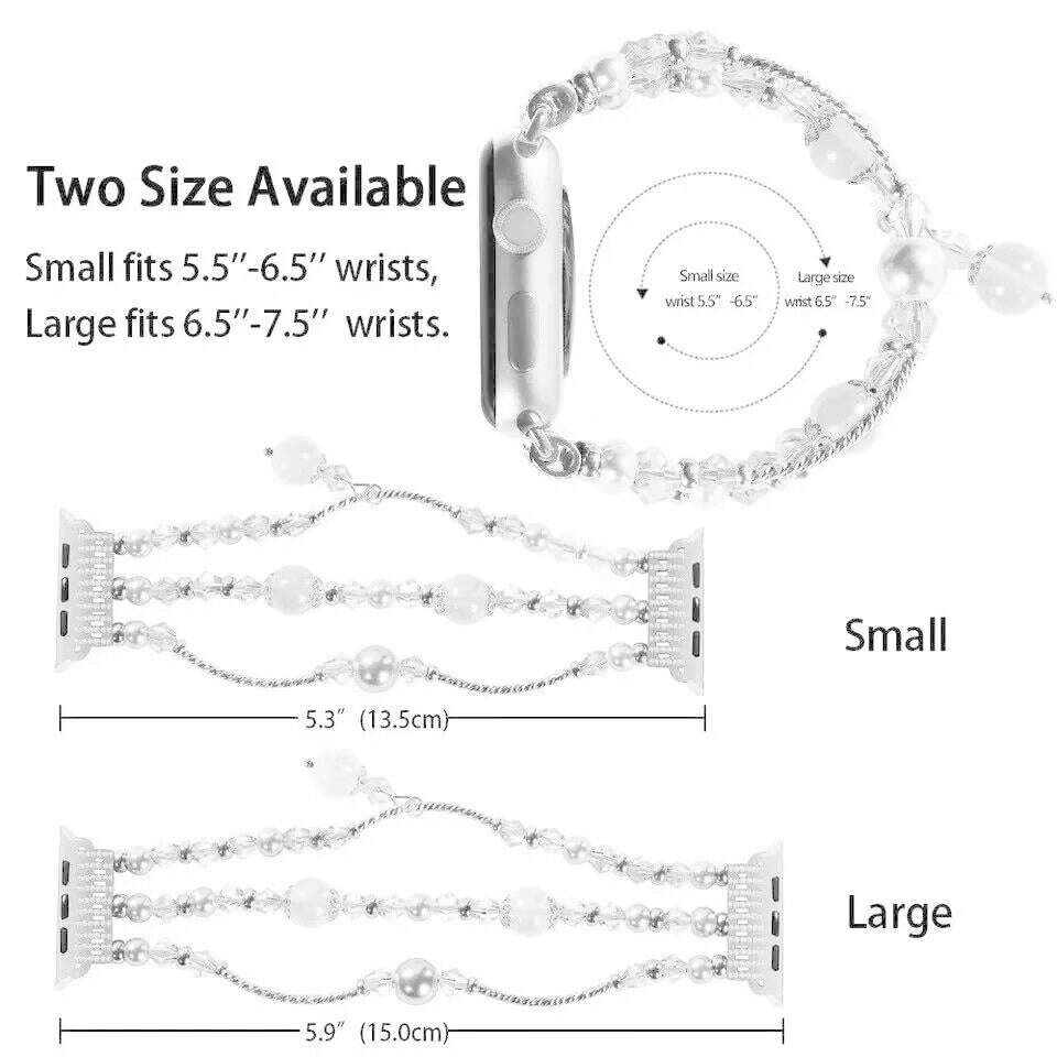 KIMLUD, Agate pearl strap for Apple Watch 5 4 3 series 44mm / 40mm iwatch 6 SE series 42mm 38mm fashion style luxury flexible bracelet, KIMLUD Womens Clothes