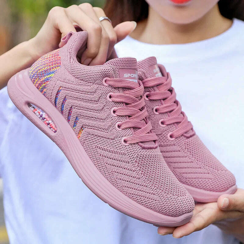 KIMLUD, Air Cushion Sports Shoes Fashion and Trendy Women Shoes Elastic Band Casual Sneakers Shoes for Women Zapatos De Mujer 2023, KIMLUD Womens Clothes