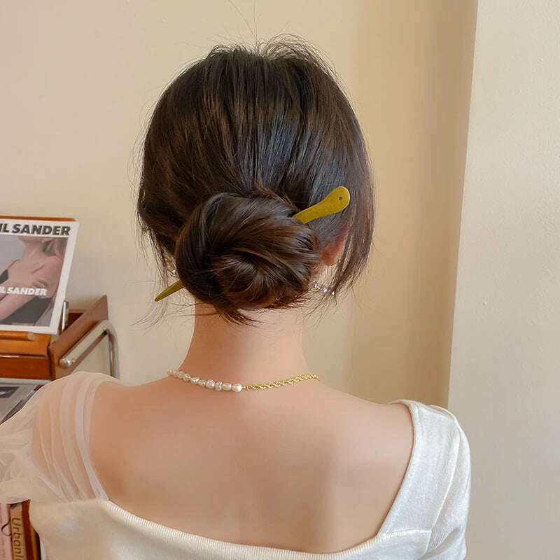 AISHG Vintage Wood Hair Sticks Women Chinese Style Sandalwood Hair Pins Elegant Female Hairpins Wedding Jewelry Hair Accessories - KIMLUD