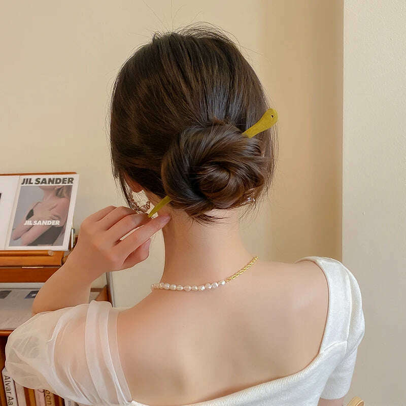 AISHG Vintage Wood Hair Sticks Women Chinese Style Sandalwood Hair Pins Elegant Female Hairpins Wedding Jewelry Hair Accessories - KIMLUD
