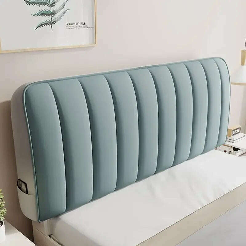 KIMLUD, All-inclusive Super Soft Smooth Quilted Head Cover Solid Color Bed Back Dust Protector Cover Thicken Velvet Headboard Cover, D / 210x65cm, KIMLUD Womens Clothes