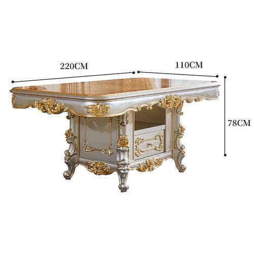 All-solid wood dining table and chair combination villa rectangular western dining table large household dining table - KIMLUD