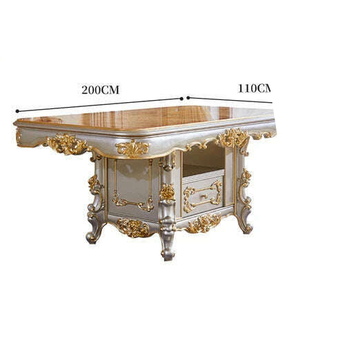 All-solid wood dining table and chair combination villa rectangular western dining table large household dining table - KIMLUD