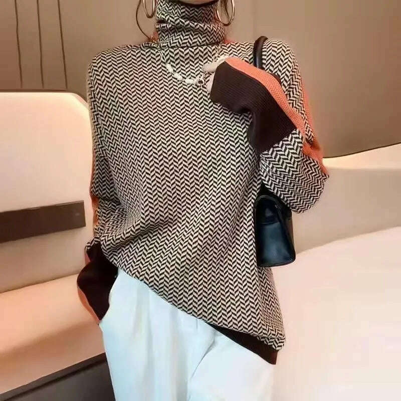 KIMLUD, Alobee Women Sweater Knitted Turtleneck New Warm Stylish Sweaters Ladies Girl Slim Women Sweaters Pullovers Female Woman Sweater, KIMLUD Womens Clothes