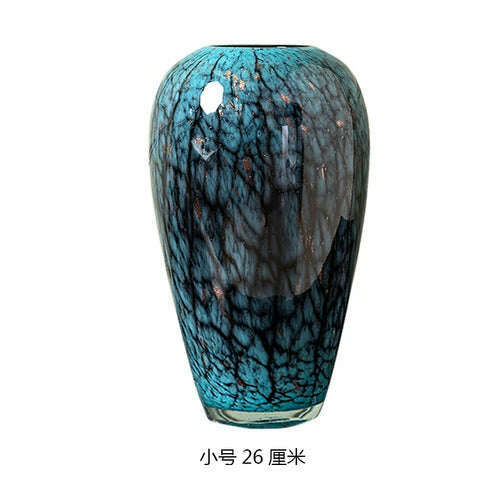 KIMLUD, American Enamel High-End Glass Vase European Hallway Living Room Flower Arrangement Home Decorations Light Luxury Ornaments, A (small) / CHINA, KIMLUD Womens Clothes