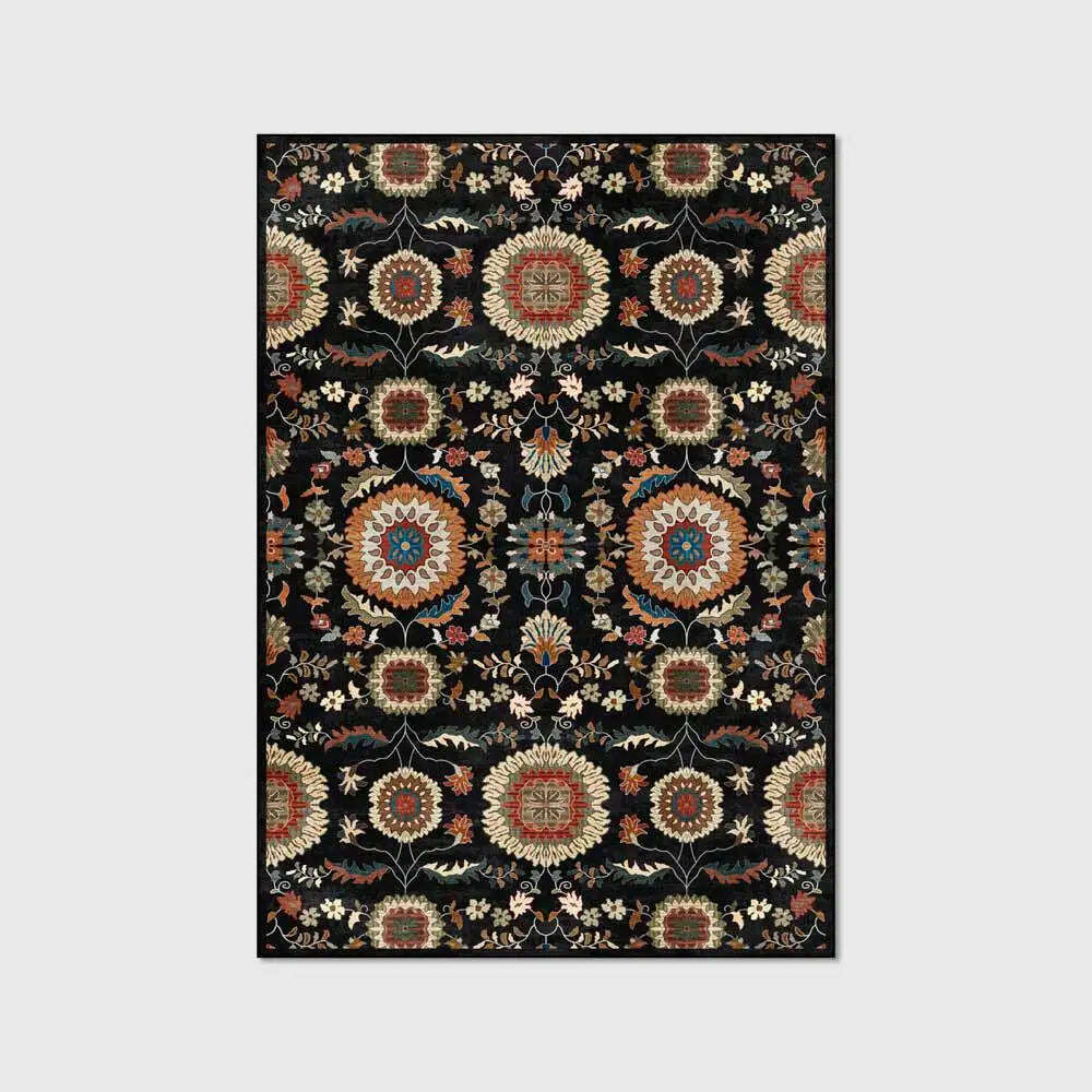 KIMLUD, American Style Hallway Carpet Geometric Flowers Print Living Room Kitchen Bathroom Anti-Slip Area Rugs Bedroom Bedside Floor Mat, 60x90cm / Carpet 4, KIMLUD Womens Clothes