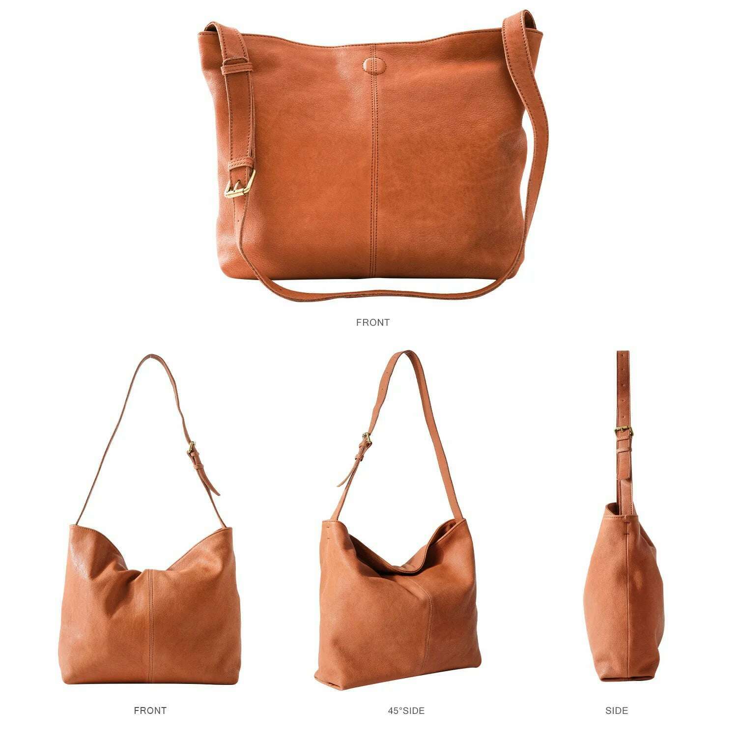 ANGENGRUI Genuine Leather Handbag Luxury Cowhide Casual Tote Natural Leather Bucket Shopper Daily Bag Big Purse Shoulder Bag - KIMLUD