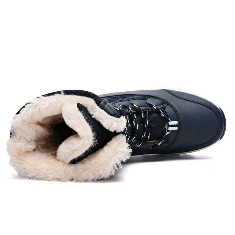 Ankel Boots for Women Winter Outdoor Warm Snow Boots Chunky Platform Waterproof Non-slip Warm Shoes Woman Boots Plus Size Casual - KIMLUD