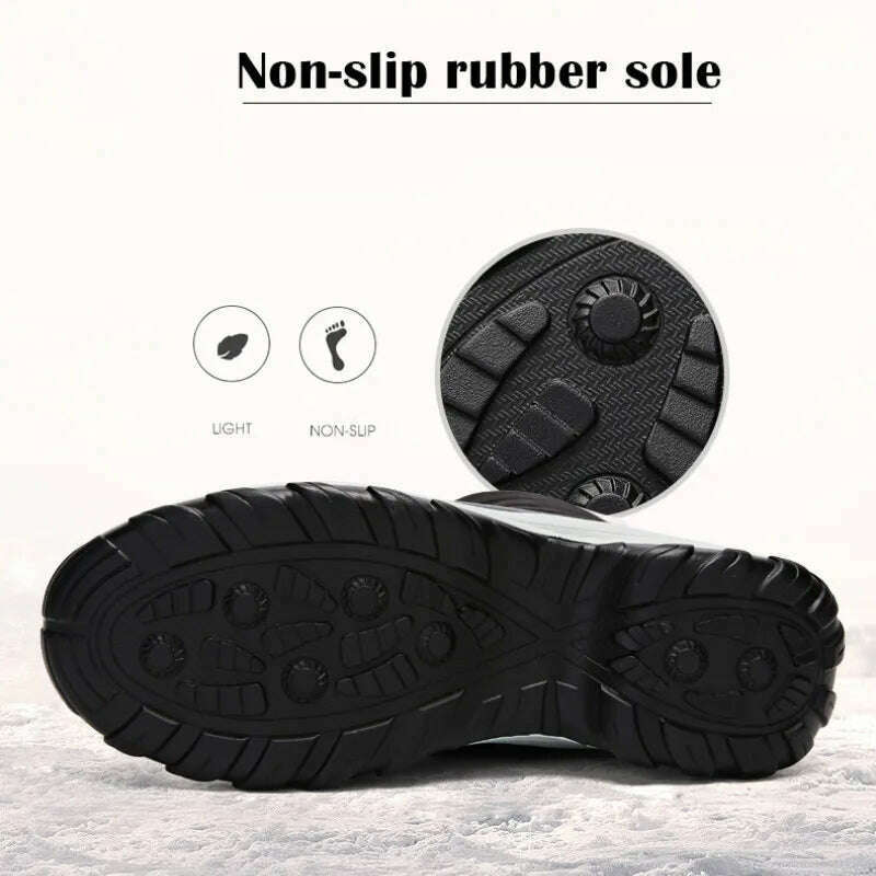 Ankel Boots for Women Winter Outdoor Warm Snow Boots Chunky Platform Waterproof Non-slip Warm Shoes Woman Boots Plus Size Casual - KIMLUD