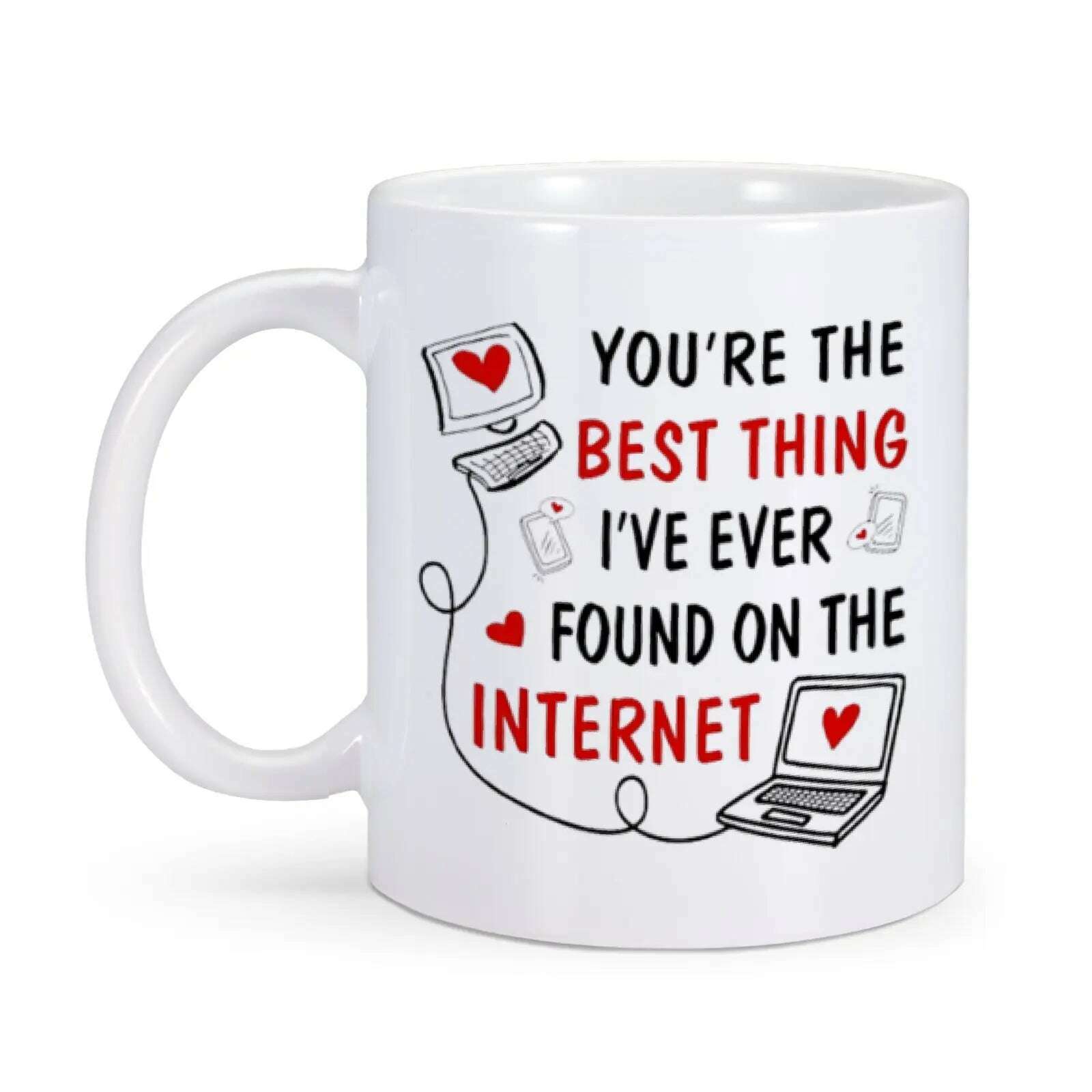 Anniversary Coffee Mug Valentines Day Gifts for Her Ceramics Tea Milk Cup Home Drinkware 11oz Birthday Gift Ideas for Girlfriend - KIMLUD