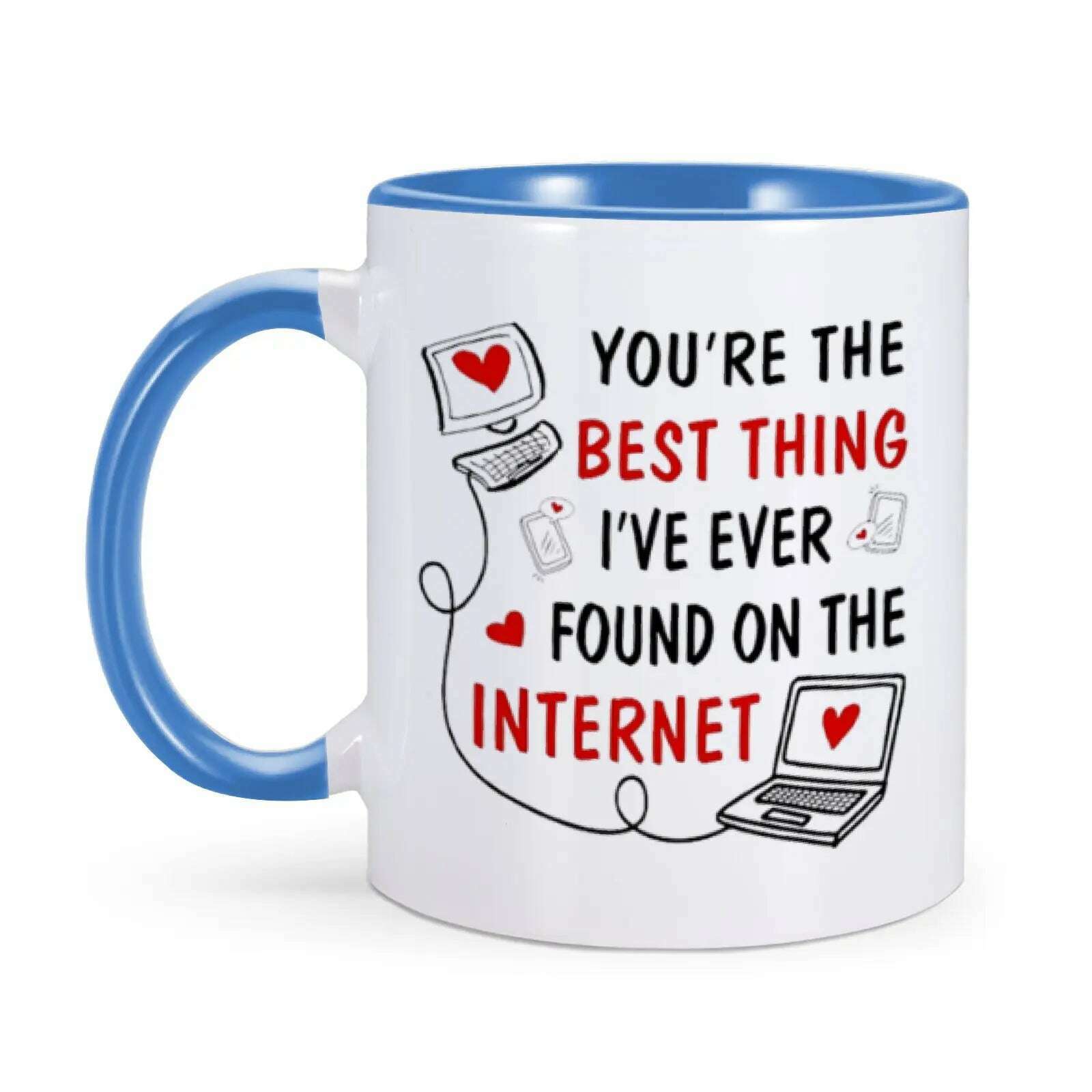 Anniversary Coffee Mug Valentines Day Gifts for Her Ceramics Tea Milk Cup Home Drinkware 11oz Birthday Gift Ideas for Girlfriend - KIMLUD