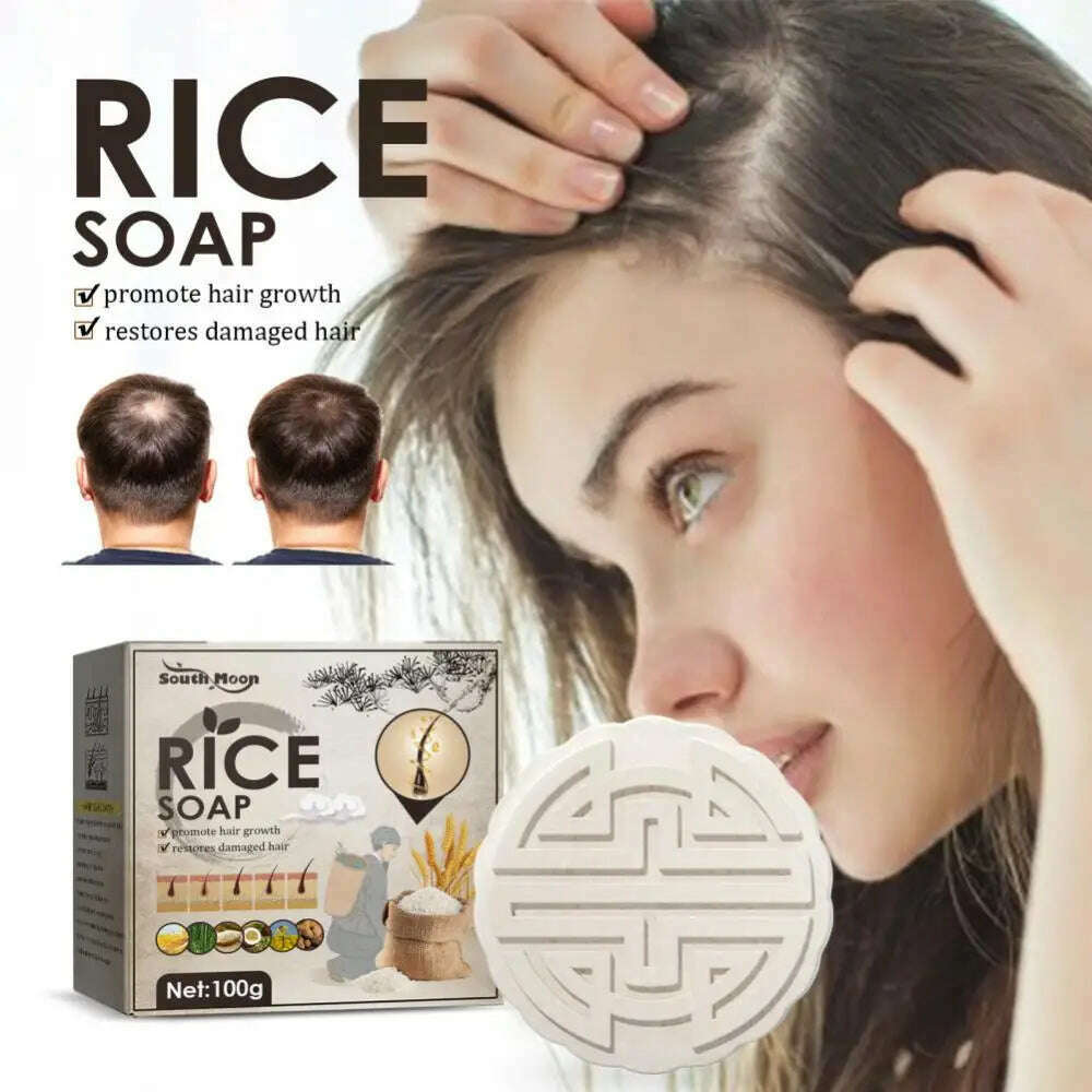 KIMLUD, Anti-Hair Loss Rice Shampoo Soap Rice Water Shampoo For Hair Carer Growth Hair Loss Treatment Oil Control Shampoo Soap, KIMLUD Womens Clothes