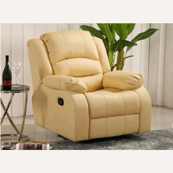 KIMLUD, Antique European Creative cow real genuine leather chair single living room sofa chairs swivel chair functional chair recliner, KIMLUD Women's Clothes