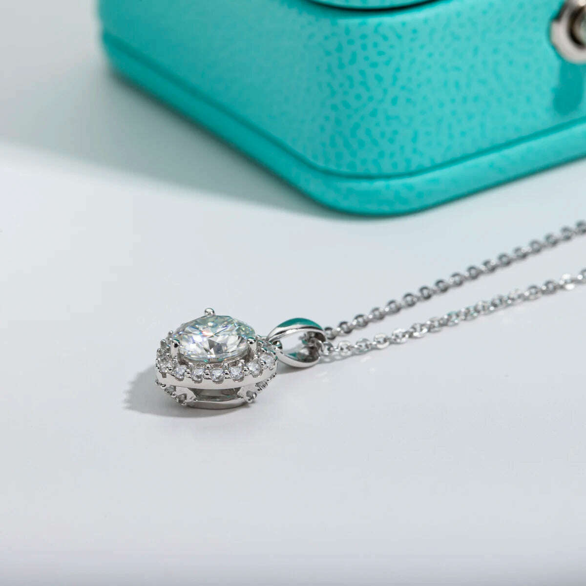 AnuJewel 1ct D Color Heart Moissanite Pendant 925 Sterling Silver 40+2+3cm Necklace Wedding Jewelry Wholesale - KIMLUD