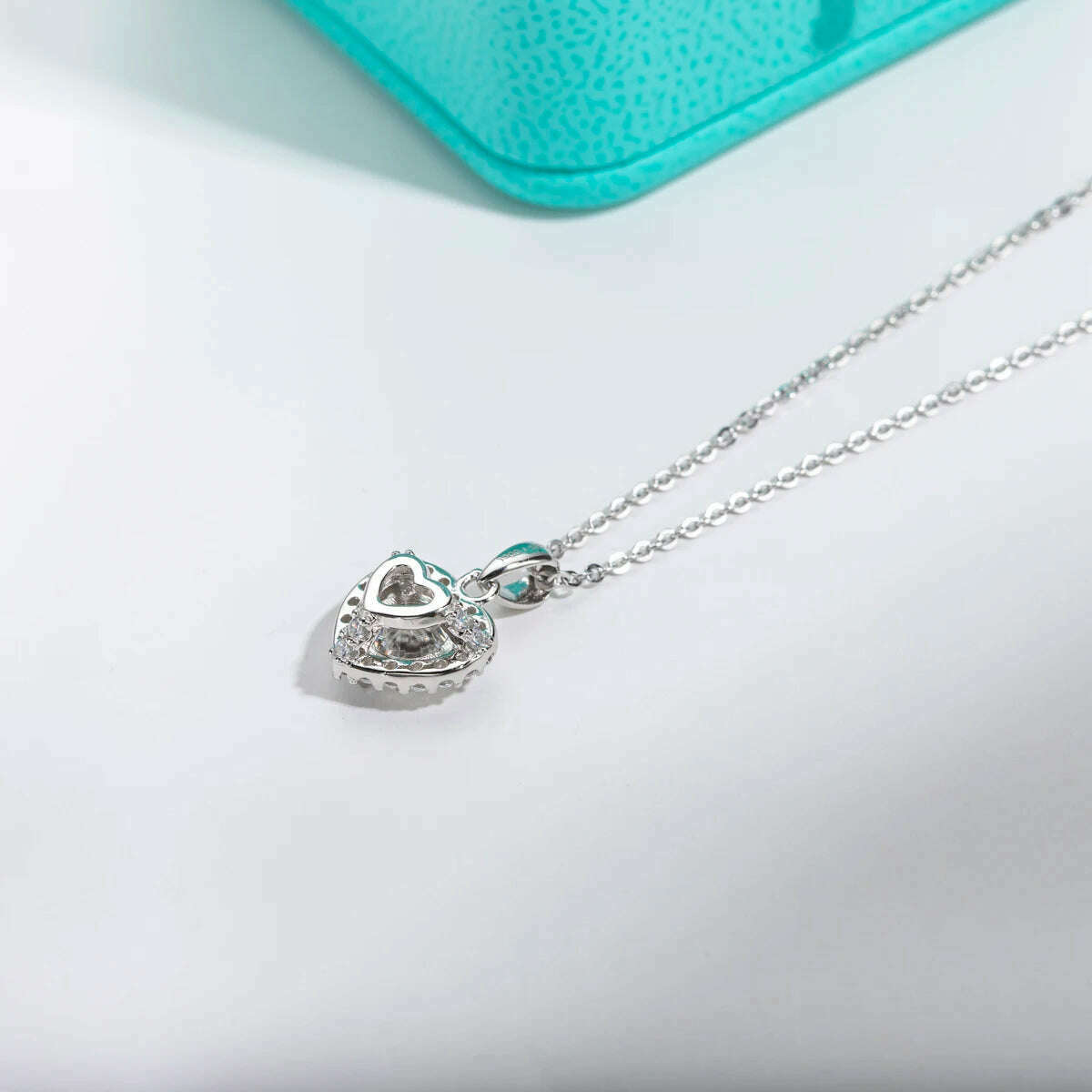 AnuJewel 1ct D Color Heart Moissanite Pendant 925 Sterling Silver 40+2+3cm Necklace Wedding Jewelry Wholesale - KIMLUD