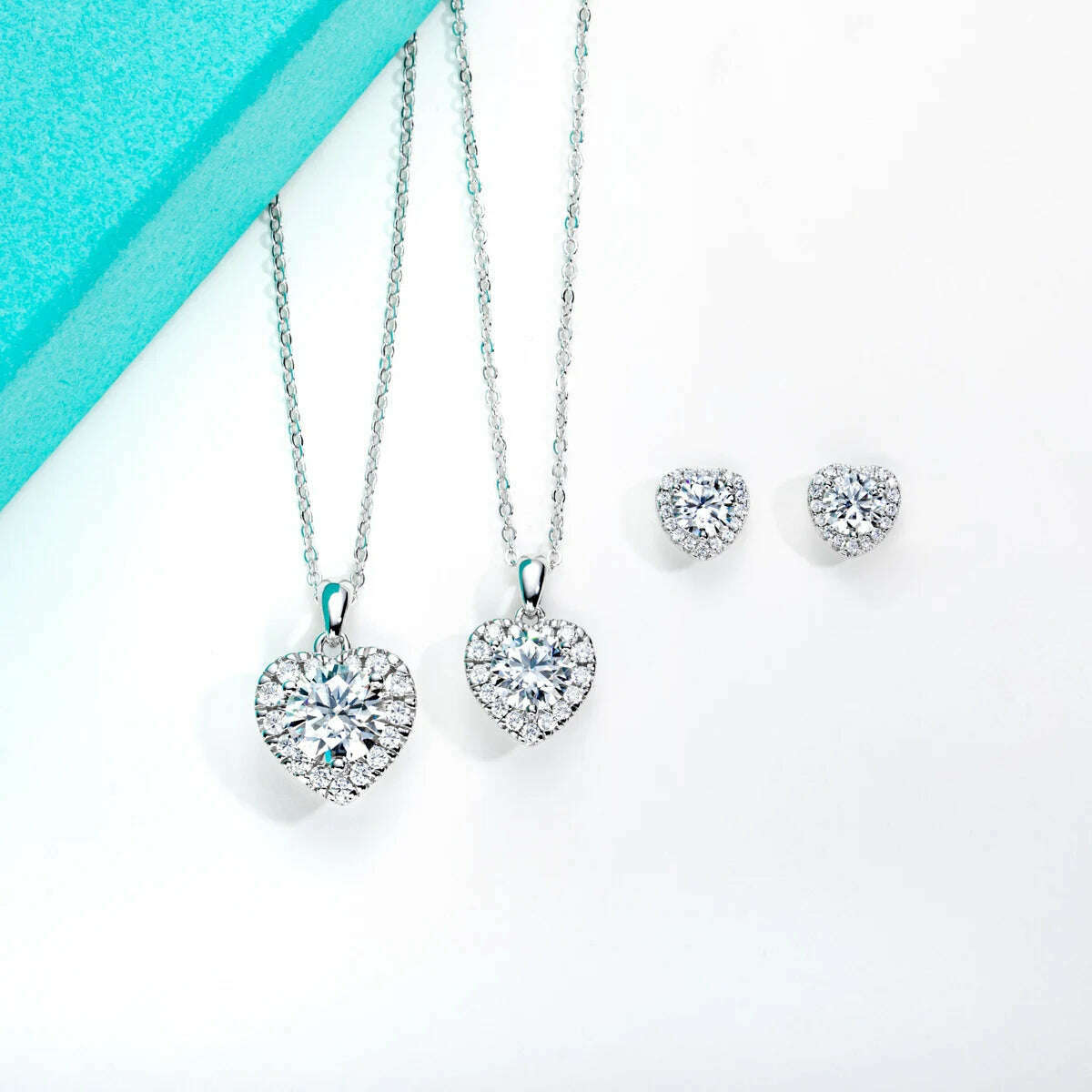AnuJewel 1ct D Color Heart Moissanite Pendant 925 Sterling Silver 40+2+3cm Necklace Wedding Jewelry Wholesale - KIMLUD