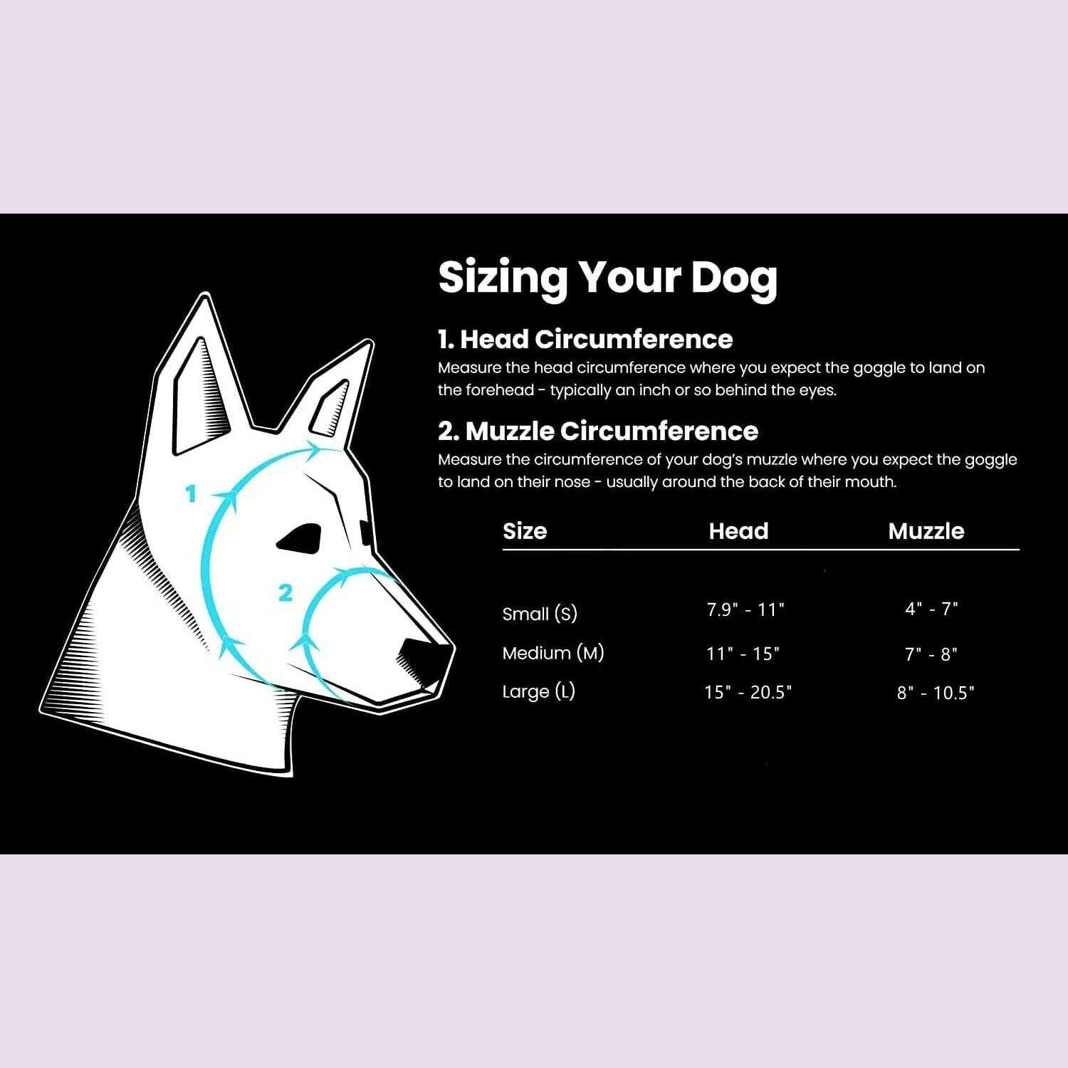 ATUBAN Dog Goggles Anti UV Strong Impact Resistance Adjustable Elastic Puppy Large Breed Dog Goggles Breathable Pet Sunglasses - KIMLUD