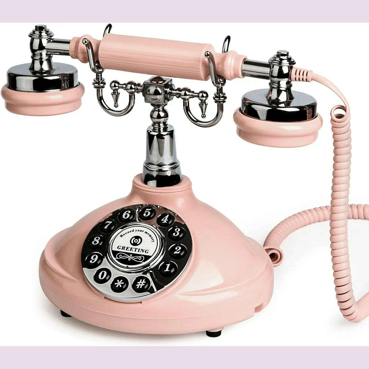 KIMLUD, Audio Guest Book Wedding Phone Vintage Style Audio Message Voicemail for Graduation Retirement Party Birthdays Baby Shower, pink, KIMLUD APPAREL - Womens Clothes