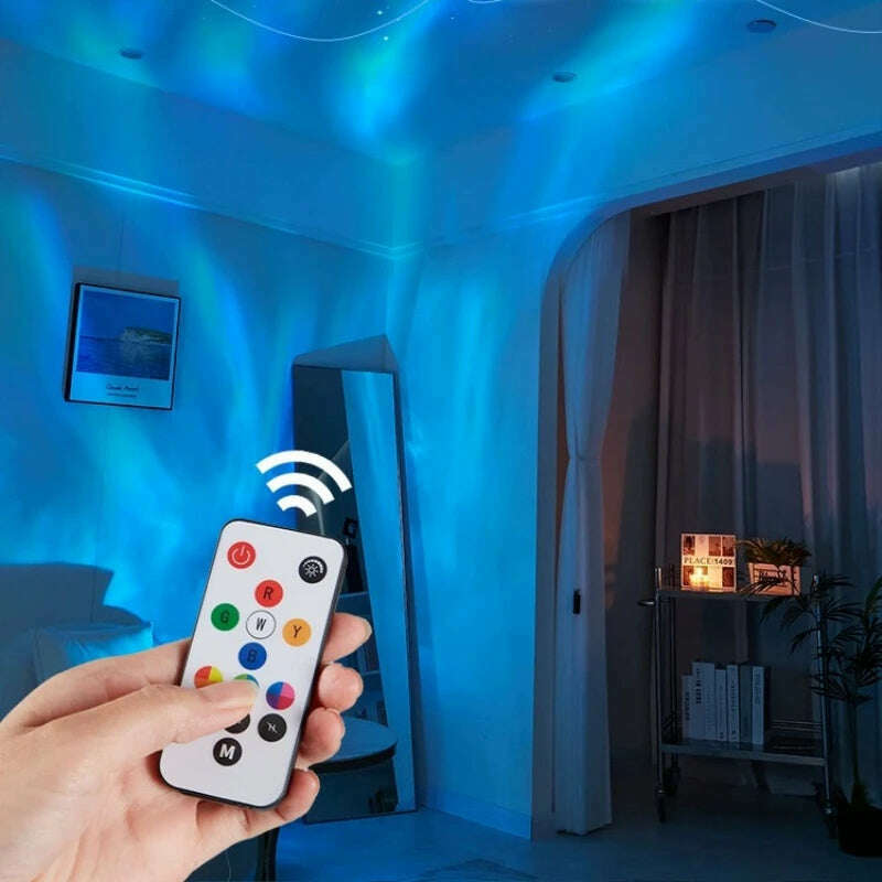 KIMLUD, Aurora Borealis lamp Northern Lights USB Rechargeable Water Ripple Projector Night Light RGB Crystal Lamp Room Decor Mood Lights, KIMLUD Womens Clothes