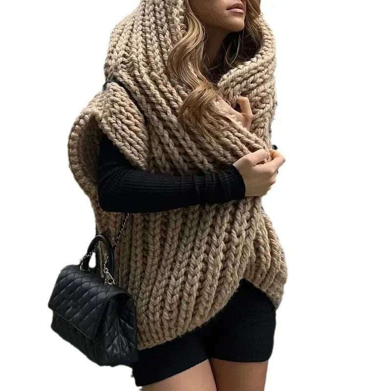 KIMLUD, Autumn Fashion Solid Hooded Sweater Vest For Women Elegant Sleeveless Knitting Cardigan Winter Office Ladies Commute Streetwear, sleeveless 01 / S, KIMLUD Womens Clothes