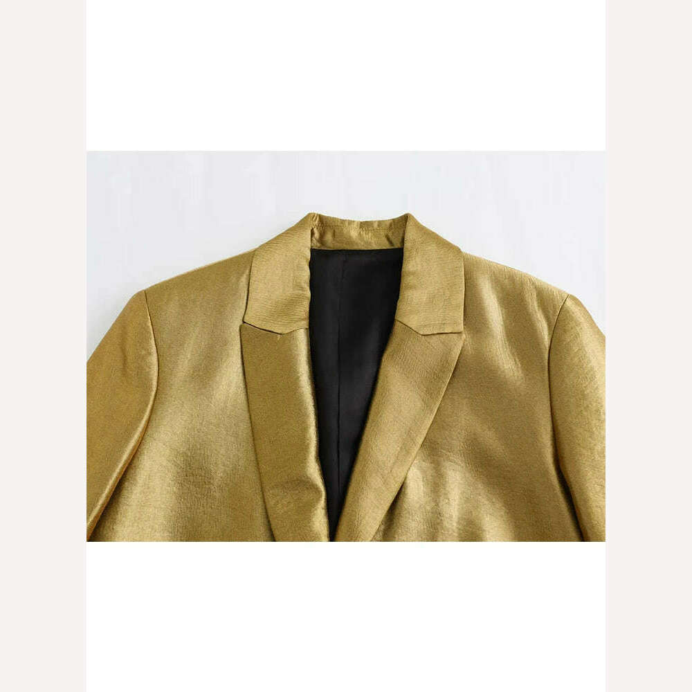 KIMLUD, Autumn Straight Blazer for Women Fashion Glitter Luxury Blazer Woman Long Sleeve Office Women's Blazers New in Outerwears, KIMLUD Womens Clothes