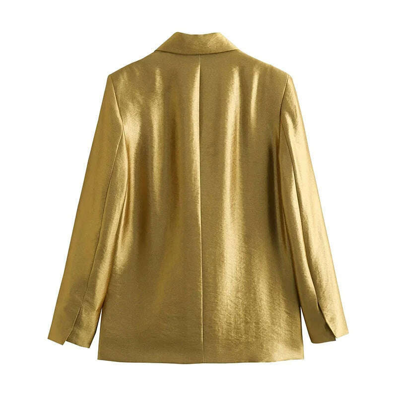 KIMLUD, Autumn Straight Blazer for Women Fashion Glitter Luxury Blazer Woman Long Sleeve Office Women's Blazers New in Outerwears, KIMLUD Womens Clothes