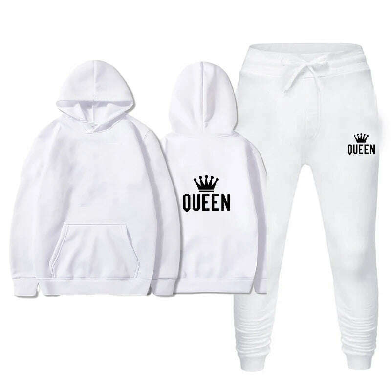 Autumn Women's Pullovers Print Hooded Suits Hoodie Fashion Long Pants Two-piece Set Fashionable Female Tracksuit Sportswear 2024 - KIMLUD
