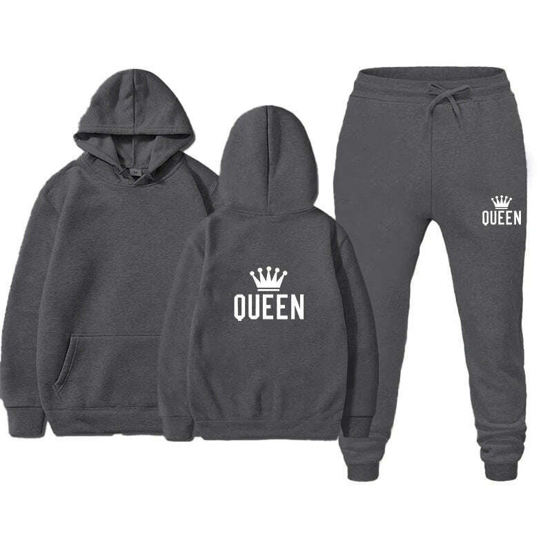 Autumn Women's Pullovers Print Hooded Suits Hoodie Fashion Long Pants Two-piece Set Fashionable Female Tracksuit Sportswear 2024 - KIMLUD