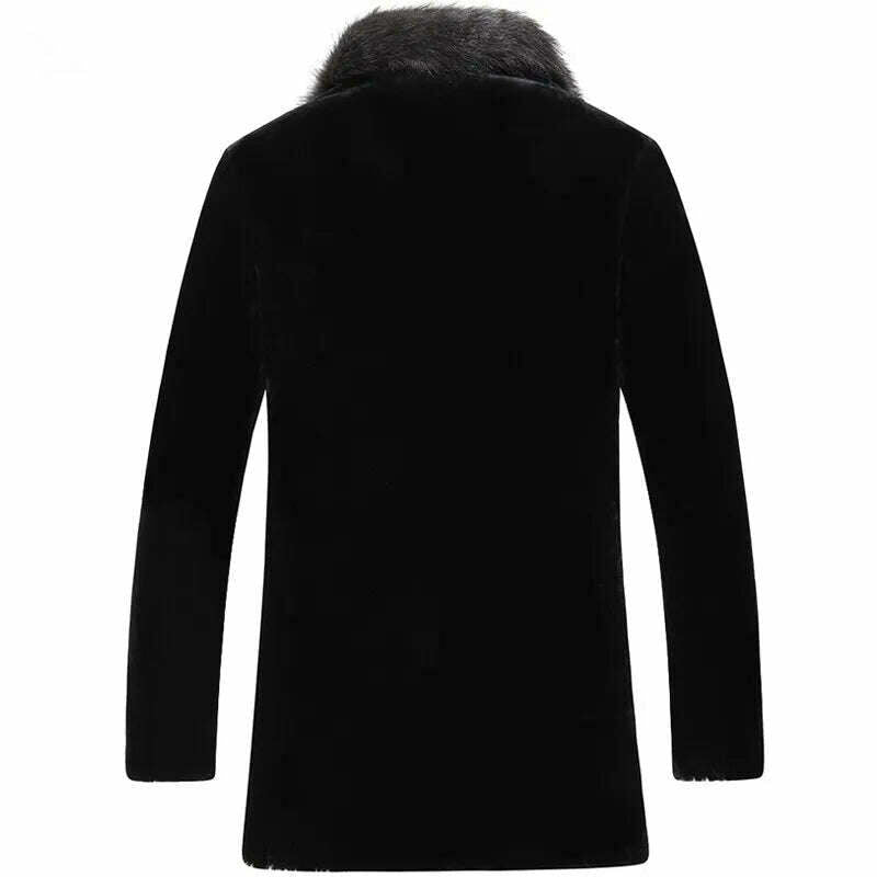 KIMLUD, AYUNSUE 100% Wool Coat Sheep Shearling Fur Coat Winter Jacket Men Raccoon Fur Collar Long Coats Men Jacket  LSY080870 MY1133, KIMLUD Womens Clothes