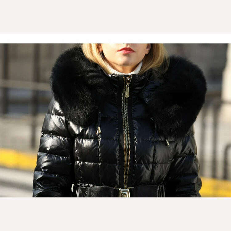 KIMLUD, AYUNSUE Real Fox Fur Hooded Women's Winter Down Jacket Female 90% Duck Down Coat Woman Thick Warm Parkas Mujeres Abrigos U13108, KIMLUD Womens Clothes