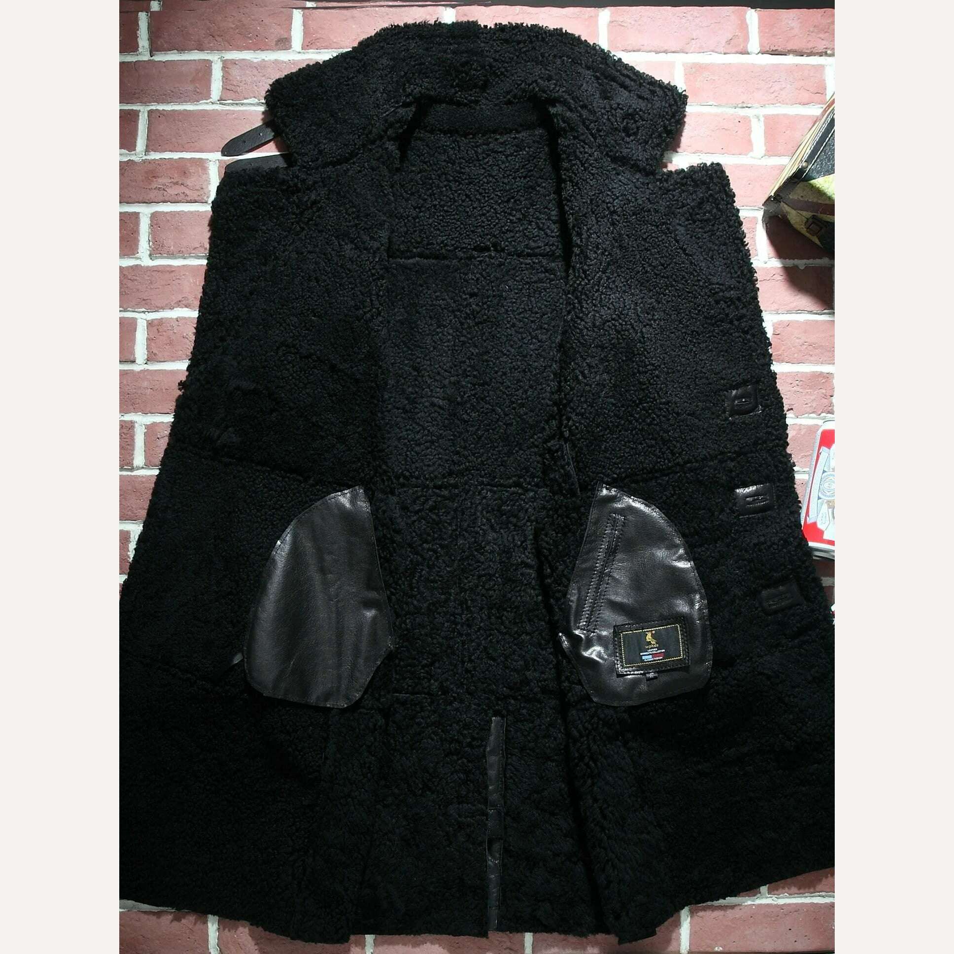 AYUNSUE Winter Genuine Leather Jacket Men Natural Sheep Fur Coat Long Shearling Jacket Vintage Warm Leather Jackets Wp17a457 - KIMLUD