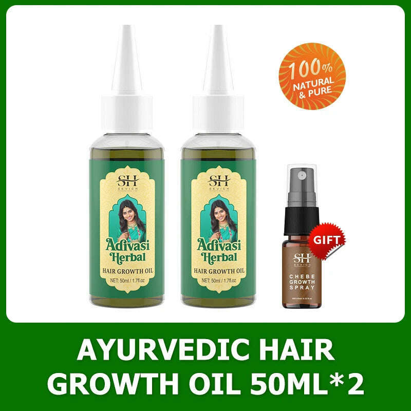 Ayurvedic Hair Growth Oil India Adivasi Organic Hair Growth Serum Anti Hair Loss Fast Regrowth Thicken Oils Hair Growth Products - KIMLUD
