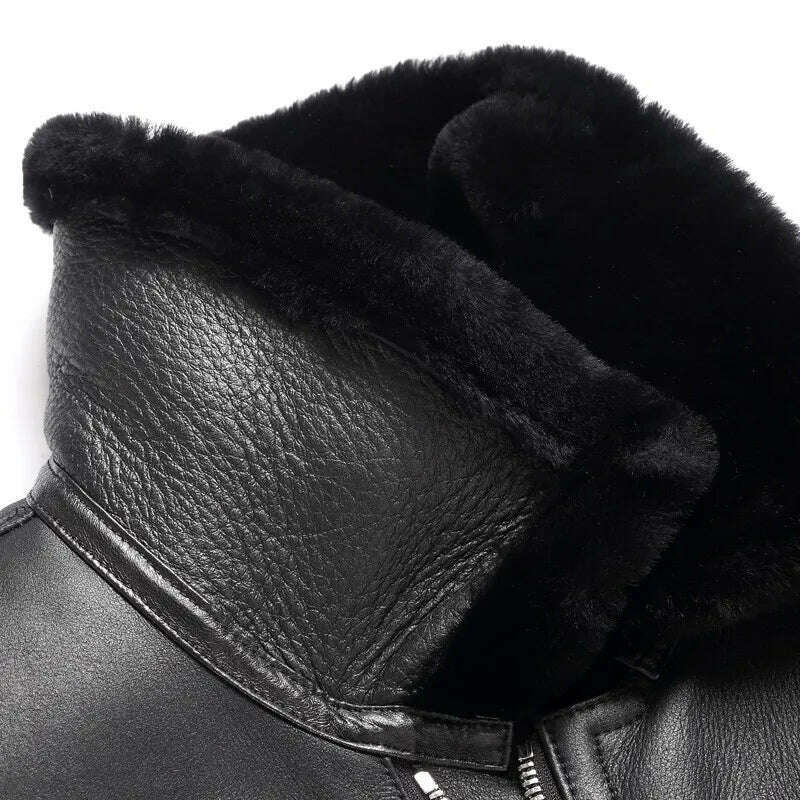 KIMLUD, AYUSNUE Long Fur Natural Sheep Fur Coat Men Leather Jackets Real Fur Coats Winter Genuine Sheepskin Jacket Jaqueta Masculina SGG, KIMLUD Womens Clothes