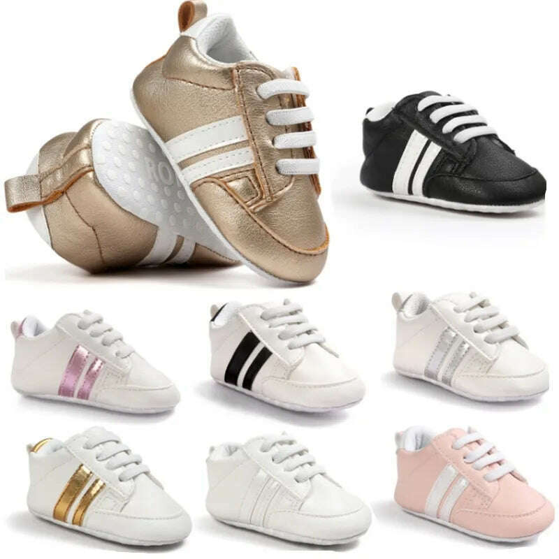 KIMLUD, Baby Boy Girl Moccasins Shoes Infant PU Leather First Walkers Non-slip Soft Newborn Sneakers Sport Crib Baby Shoes Boys Footwear, KIMLUD Womens Clothes