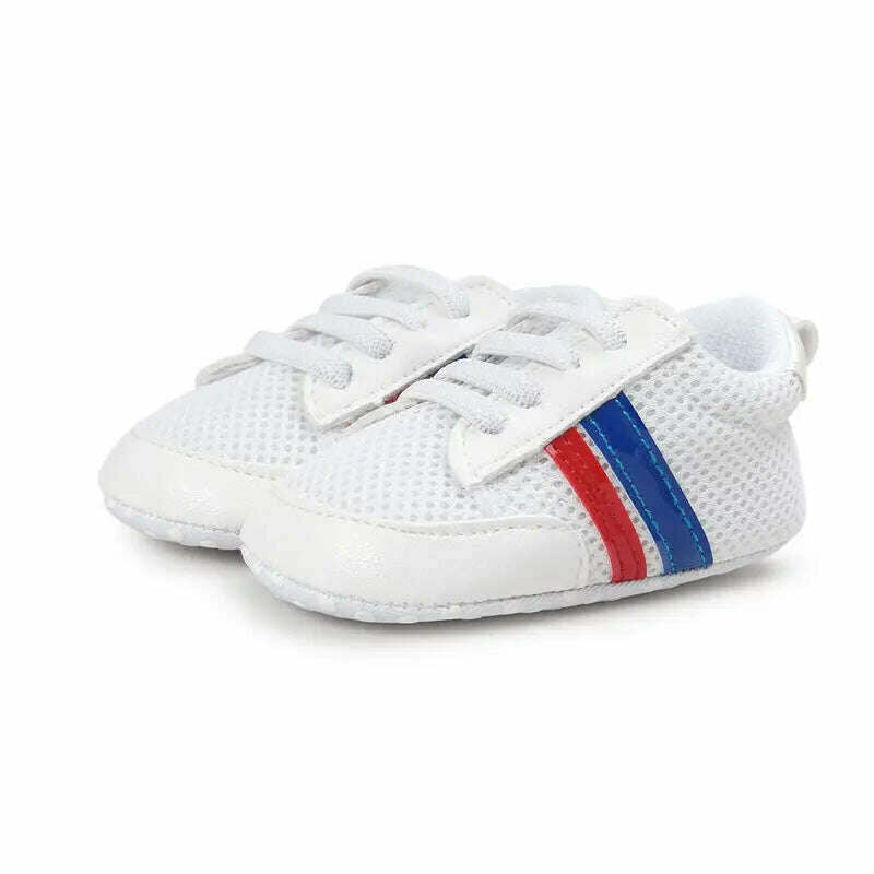 KIMLUD, Baby Boy Girl Moccasins Shoes Infant PU Leather First Walkers Non-slip Soft Newborn Sneakers Sport Crib Baby Shoes Boys Footwear, net mix strips / 0-6 Months, KIMLUD Womens Clothes