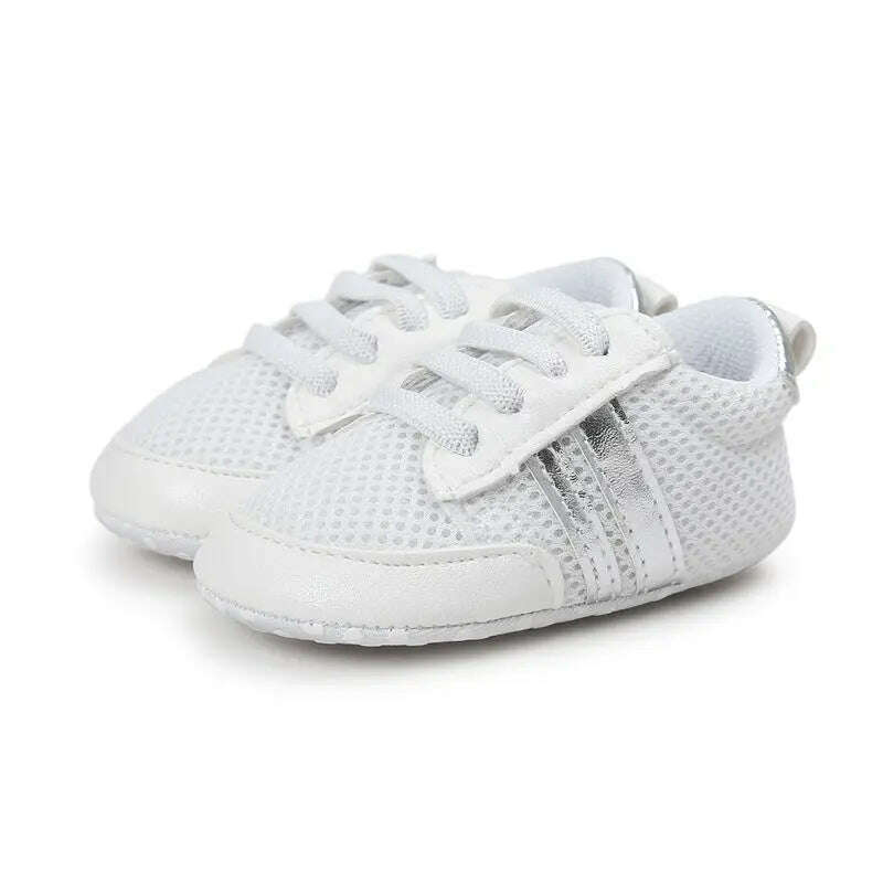 KIMLUD, Baby Boy Girl Moccasins Shoes Infant PU Leather First Walkers Non-slip Soft Newborn Sneakers Sport Crib Baby Shoes Boys Footwear, new sliver / 0-6 Months, KIMLUD Womens Clothes