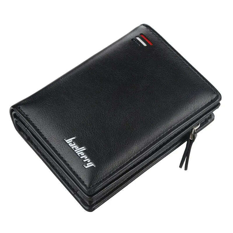 Baellerry Short Men Wallets Fashion New Card Holder Multifunction Organ Leather Purse For Male Zipper Wallet With Coin Pocket - KIMLUD