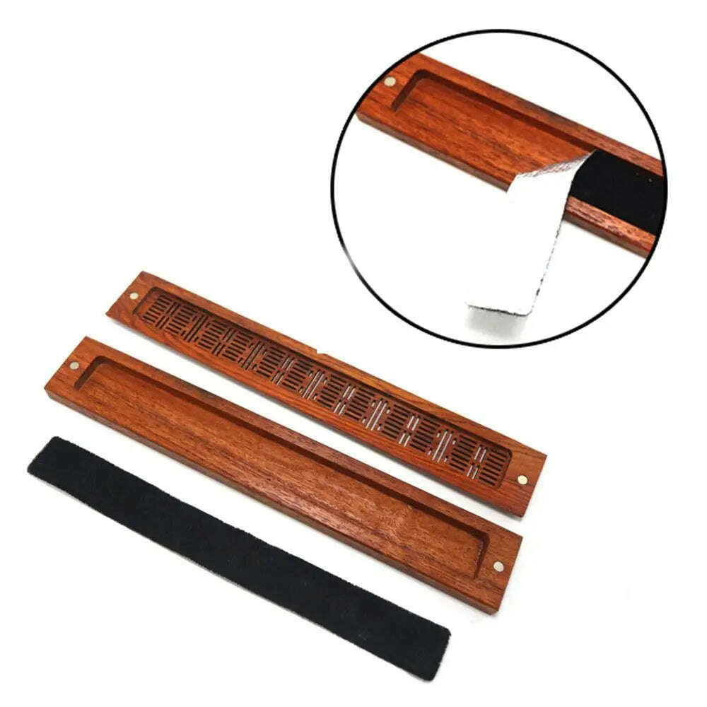 KIMLUD, Bamboo Wood Incense Stick Holder Redwood Burning Joss Incense Box Burner Ash Catcher Table Ornament Home Decoration, KIMLUD Womens Clothes