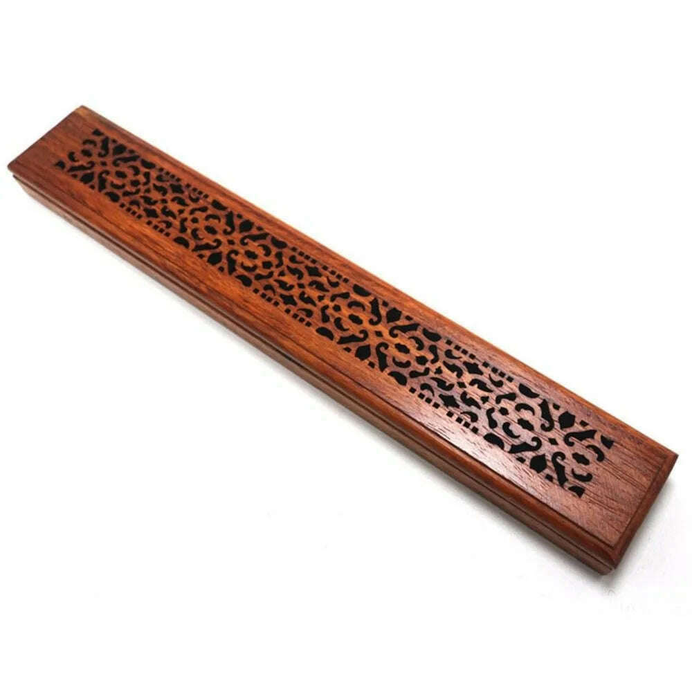 KIMLUD, Bamboo Wood Incense Stick Holder Redwood Burning Joss Incense Box Burner Ash Catcher Table Ornament Home Decoration, KIMLUD Womens Clothes