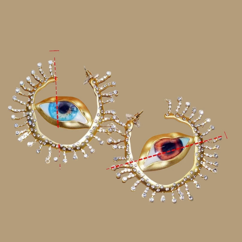 KIMLUD, Baroque Style Vintage Alloy Big Eyes Dangle Earrings For Women Jewelry New Arrival Fashion Exaggerated Lady Ears' Accessories, KIMLUD Womens Clothes