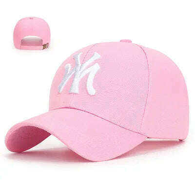 KIMLUD, Baseball Cap Adorable Sun Caps Fishing Hat for Men Women Unisex-Teens Embroidered Snapback Flat Bill Hip Hop Hats, pink 1, KIMLUD Women's Clothes