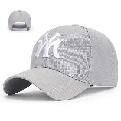 KIMLUD, Baseball Cap Adorable Sun Caps Fishing Hat for Men Women Unisex-Teens Embroidered Snapback Flat Bill Hip Hop Hats, gray, KIMLUD Women's Clothes