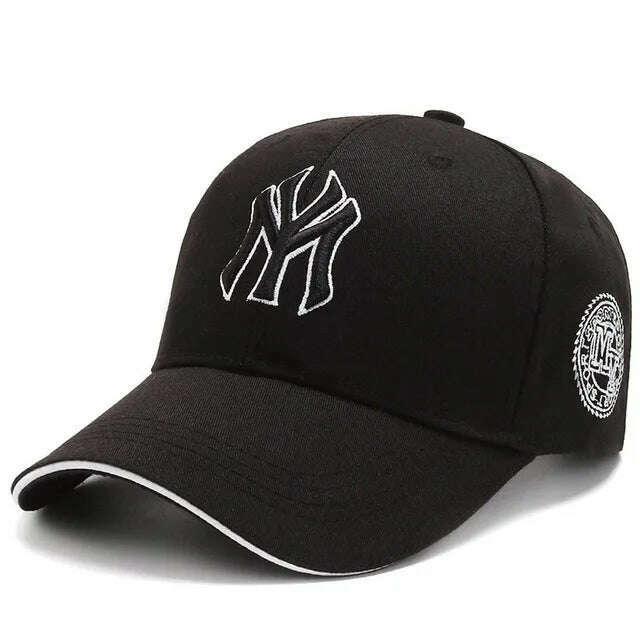 KIMLUD, Baseball Cap Adorable Sun Caps Fishing Hat for Men Women Unisex-Teens Embroidered Snapback Flat Bill Hip Hop Hats, blackwhite, KIMLUD Women's Clothes