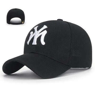 KIMLUD, Baseball Cap Adorable Sun Caps Fishing Hat for Men Women Unisex-Teens Embroidered Snapback Flat Bill Hip Hop Hats, blackwhite 1, KIMLUD Women's Clothes