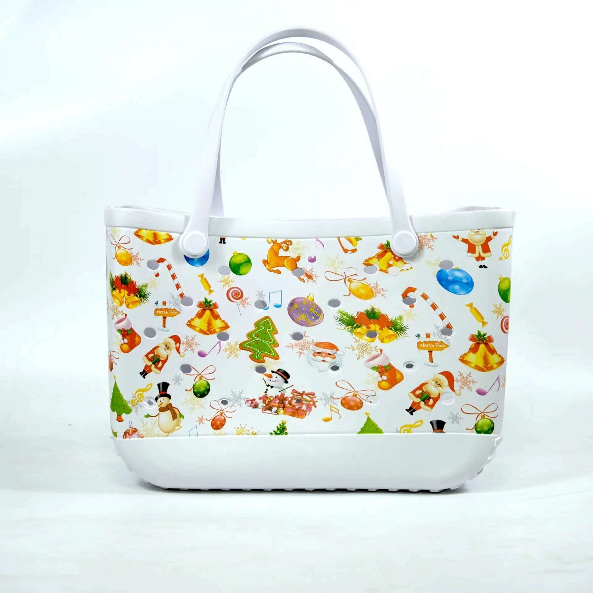 Beach Tote Silicone Basket with Sand Waterproof Travel Bag Sandproof Handbag Multi-Purpose Storage Bag for Boat Pool Sports Gym - KIMLUD