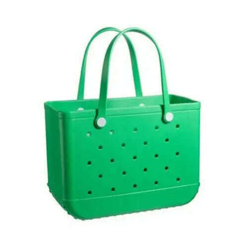 Beach Tote Silicone Basket with Sand Waterproof Travel Bag Sandproof Handbag Multi-Purpose Storage Bag for Boat Pool Sports Gym - KIMLUD
