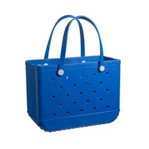Beach Tote Silicone Basket with Sand Waterproof Travel Bag Sandproof Handbag Multi-Purpose Storage Bag for Boat Pool Sports Gym - KIMLUD