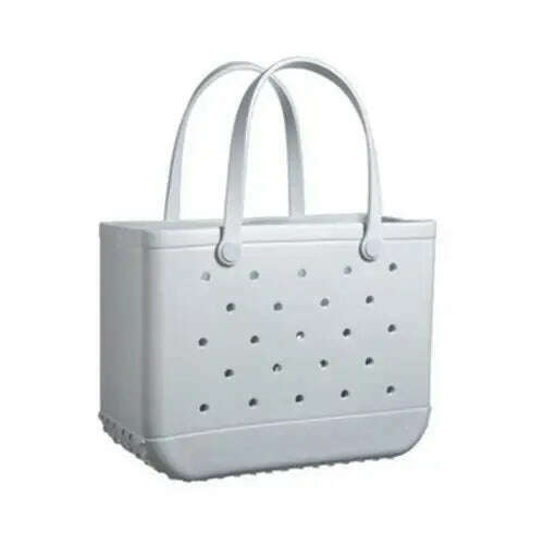 Beach Tote Silicone Basket with Sand Waterproof Travel Bag Sandproof Handbag Multi-Purpose Storage Bag for Boat Pool Sports Gym - KIMLUD