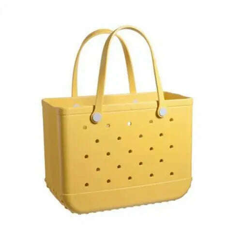 Beach Tote Silicone Basket with Sand Waterproof Travel Bag Sandproof Handbag Multi-Purpose Storage Bag for Boat Pool Sports Gym - KIMLUD