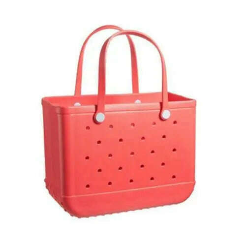 Beach Tote Silicone Basket with Sand Waterproof Travel Bag Sandproof Handbag Multi-Purpose Storage Bag for Boat Pool Sports Gym - KIMLUD